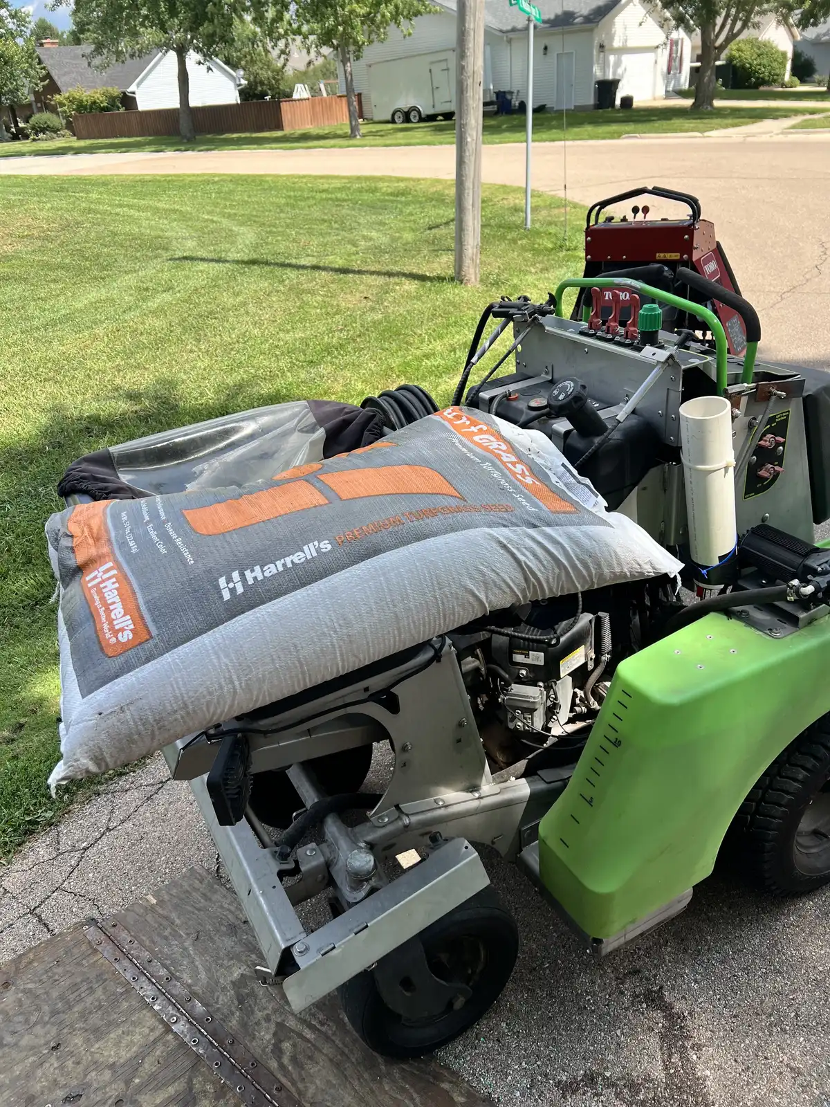 Residential lawn with professional striping pattern in Aurora, IL