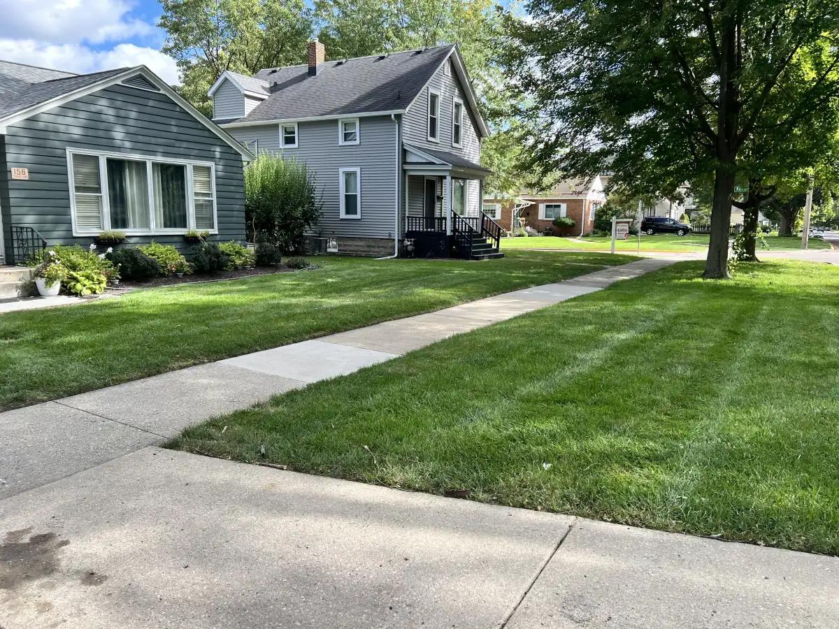 Residential property with healthy green turf in Montgomery, IL area